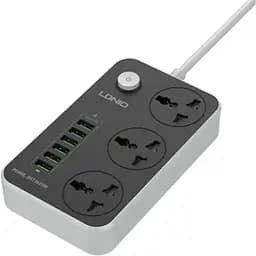 Сетевое зарядное устройство удлинитель LDNIO SC3604 6 USB 3 розетки 2m серо-черный