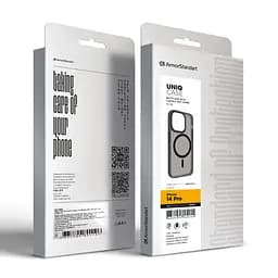 Чехол для Apple iPhone 14 Pro, Uniq MagCase, черный, противоударный, панель-накладка с MagSafe, ударопрочный TPU+PC, с магнитом MagSafe, поддержка полноценной беспроводной зарядки, ArmorStandart (ARM75271) - мініатюра 6