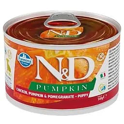 Вологий корм для цуценят міні-порід Farmina N&D Grain Free Pumpkin Chicken, Pumpkin&Pomegranate Puppy Mini, гарбуз, курка та гранат, 140 г - мініатюра 3