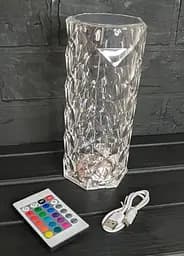 Лампа нічник настільна акумуляторна Remax Троянда Crystal Rose з RGB з пультом та RGB підсвіткою 16 режимів освітлення прозора - мініатюра 7