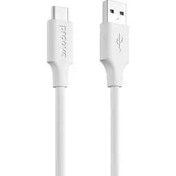 Кабель Proove Striped Silicone USB-A to USB-C 1m White (CCSS60001202) [133330]