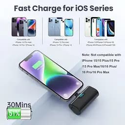 Мініпортативний зарядний пристрій Power Bank для iPhone, оновлений акумулятор для швидкого заряджання 5200 мА·год 20 Вт PD - мініатюра 7