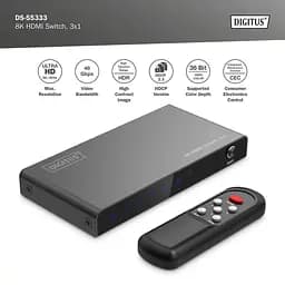 Відеокомутатор Digitus UHD HDMI (INx3 – OUTx1), 8K - мініатюра 9