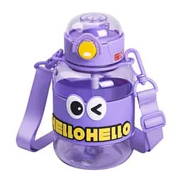 Дитяча пляшка для води HELLO-HELLO 680 мл з ремінцем, фіолетовий Yiwu HP-14-46V - мініатюра 5
