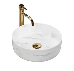 Умивальник Rea Sami 35,5x35,5 nature marble (REA-U6606), Глянцева