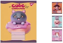 Зошити учнівські 12 аркушів клітинка. YES Cute collection, 25 шт. в упаковці