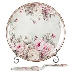 Блюдо для торта с лопаткой Lefard Английская Роза, 27 см (924-568)