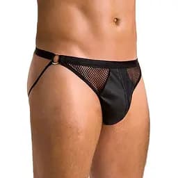 Чоловічі відкриті сліпи Passion 034 Open Luke XXL/XXXL Black, екошкіра