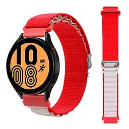 Ремінець для Samsung Galaxy Watch Active 2 40mm44mm - червоно-білий Watchbands NormalCloth Wave ширина кріплення 20мм нейлоновий (W25-8WB33232125) - мініатюра 4