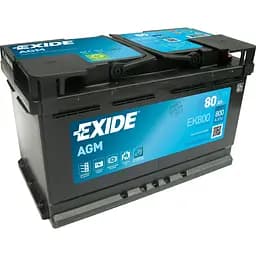 Акумулятор Exide Start-Stop AGM 80Ah Ев (-/+) (800EN) (315х175х190) EK800