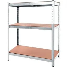 Стеллаж металлический 100x80x45 см ЦИНК 3 полки MДФ (5 мм) БОНА-ПРО