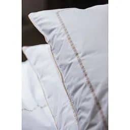 Комплект постільної білизни Ecotton Premium євро перкаль вишивка з бежевим кантом (25144) - мініатюра 5