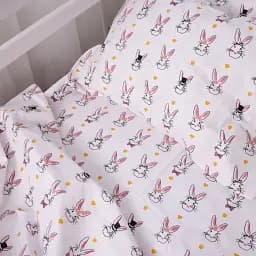 Простыня MirSon на резинке Бязь Kids Time 17-0529 Bunnies white 80х160 см белая (2200008620141)
