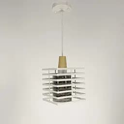 Світильник в стилі Лофт з білим корпусом решіткою та графітовим плафоном Line.F 12391/1 WT+GR