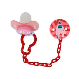 Детский набор Цепочка с пустышкой MGZ-0502(Red) с крышкой