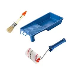 Валик "Мікрофібра" 100х30 мм з ручкою, ванночка і пензлик "Стандарт" Polax (770-275)