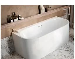 Ванна акрилова Radaway Vanesa 160x75 пристінна, з ніжками та сифоном, Slim-перелив (WA1-71-160x075) - мініатюра 2