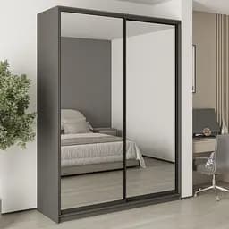 Шафа-купе дводверна MebelStar Комбо BG 2 Дзеркала 180x45x240 см Антрацит (MBS-10747)