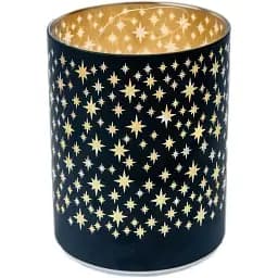 Світильник декоративний скляний Chomik LED зірочки 10х12.5 см чорний