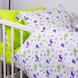 Комплект постільної білизни MirSon Бязь 18-0001 Hello Dino 160x220 см салатовий (2200010259858)
