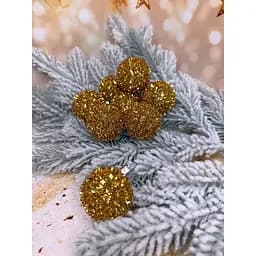 Набір ялинкових кульок Їжачок 40 мм елегантний святковий 8 шт Золотий