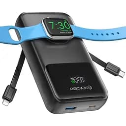 Портативний зарядний пристрій NEWDERY 2000 мАг для Apple Watch, блок живлення з вбудованими кабелями, PD 20 Вт швидка зарядка