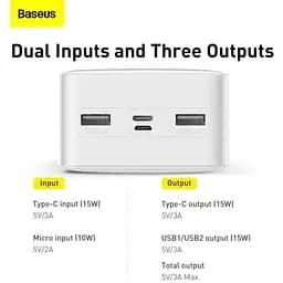 Зовнішній акумулятор Baseus bipow digital display 15w 30000 мАг - мініатюра 4