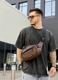 Сумка через плечо бананка Sambag Flex шоколад 30×17×10 см (85351020m)