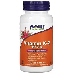 Вітаміни та мінерали Now Vitamin K2 100 мкг 100 вегакапсул