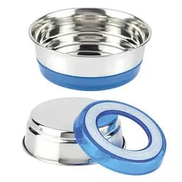 Миска для тварин з нержавійки 0,82 л Croci Neon 17 см синя