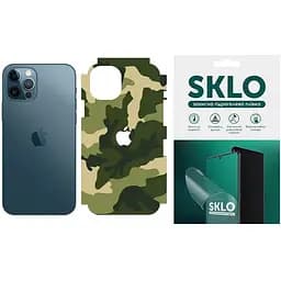 Защитная гидрогелевая пленка SKLO Back (тыл+грани без углов+лого) Camo для Apple iPhone 13 mini (5.4) Зеленый / Army Green