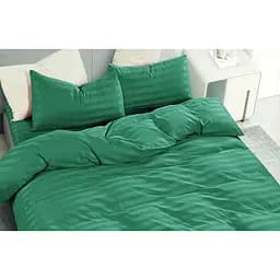Комплект постільної білизни Versailles VS-BM2.0-303 Страйп Смарагдовий двоспальний мікрофібра (147140)