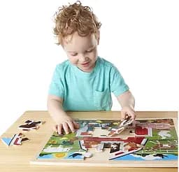 Дерев'яний пазл в рамці Melissa&Doug Ферма, 24 елемента (MD19061) - мініатюра 2