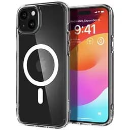 Прозорий чохол Spigen Crystal Hybrid MagSafe White для iPhone 15 Plus (ACS06463)