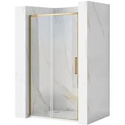 Душевые двери Rea Rapid Slide 110 brashed gold REA-K4708, прозрачный, золотой
