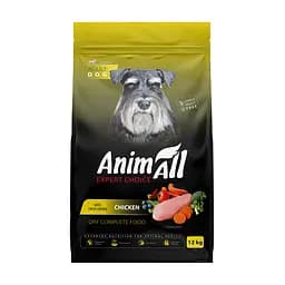 Сухий корм AnimAll Повнораціонний для собак зі свіжою куркою, 12 кг