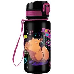 Пляшка для води СoolPack Brisk Capybara Music 400 мл чорно-рожева (Z17961)