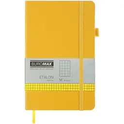 Книга записна Buromax Etalon в клітинку 195х125 мм жовта 96 аркушів (BM.291160-08)