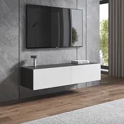 Тумба під телевізор Vays, навісна тумбочка M-18 Антрацит-Білий