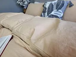 Комплект постільної білизни LUXURY Washed з вареної бавовни бежевий Beige  - двоспальний - мініатюра 4