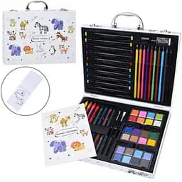 Профессиональный большой набор для творчества в деревянном кейсе 62 предметов