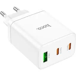 Мережевий зарядний пристрій Hoco N33 USB-A / 2 х USB-C 35W White [124887] - мініатюра 2