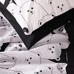 Наволочка MirSon Бязь 17-4849 White bear 40х40 см чорно-біла (2200009584060)