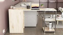 Стіл-тумба трансформер Смарт 2/1 Ferrum-decor 750x1450x500 Чорний метал ДСП Дуб Сан-Марино 16 мм (FRD-105096) - мініатюра 9