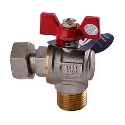 Кран кульовий кутовий з накидною гайкою Solomon 3/4″ ЗВ PN40 160402 - мініатюра 2