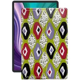 Чехол StatusCASE из экокожи для планшета Lenovo Pad 2021 Камни-цветные