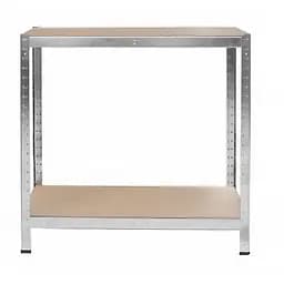 Стеллаж металлический 100x80x45 см ЦИНК 2 полки MДФ (5 мм) БОНА-ПРО