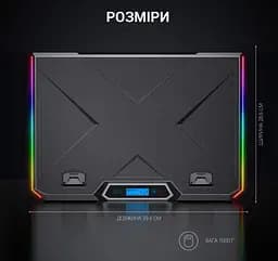Охолоджувальна підставка для ноутбука до 18 дюймів GamePro GPCP-890 RGB 2xUSB 6xfans - мініатюра 11