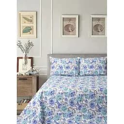 Уценка. Покрывало Lotus Manhattan Sandra белый с голубым 240 х 230 см (svt-2000022212588)