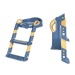 Дитяче сидіння для унітазу зі сходинками та ручками Накладка на стульчак туалету Жовто-синя